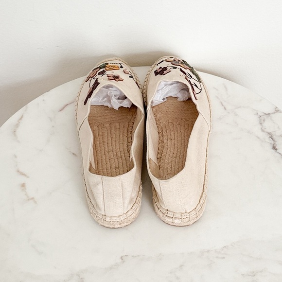 NEW Tory Burch Floral Embroidered Embellished Espadrilles Size 9 - Picture 5 of 7